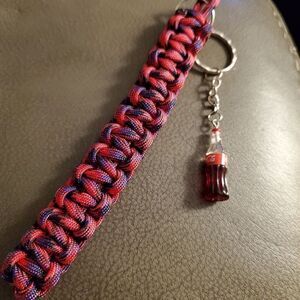 Coke lover key chain. Handmade. Paracord. New